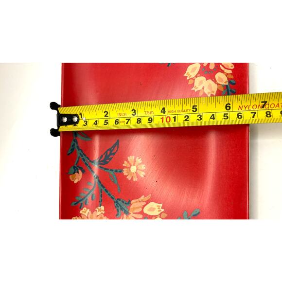 Threshold Melamine Tray Platter Red Floral Boho Gypsy Jewelry Trinkets 10" x 6" - Picture 6 of 6